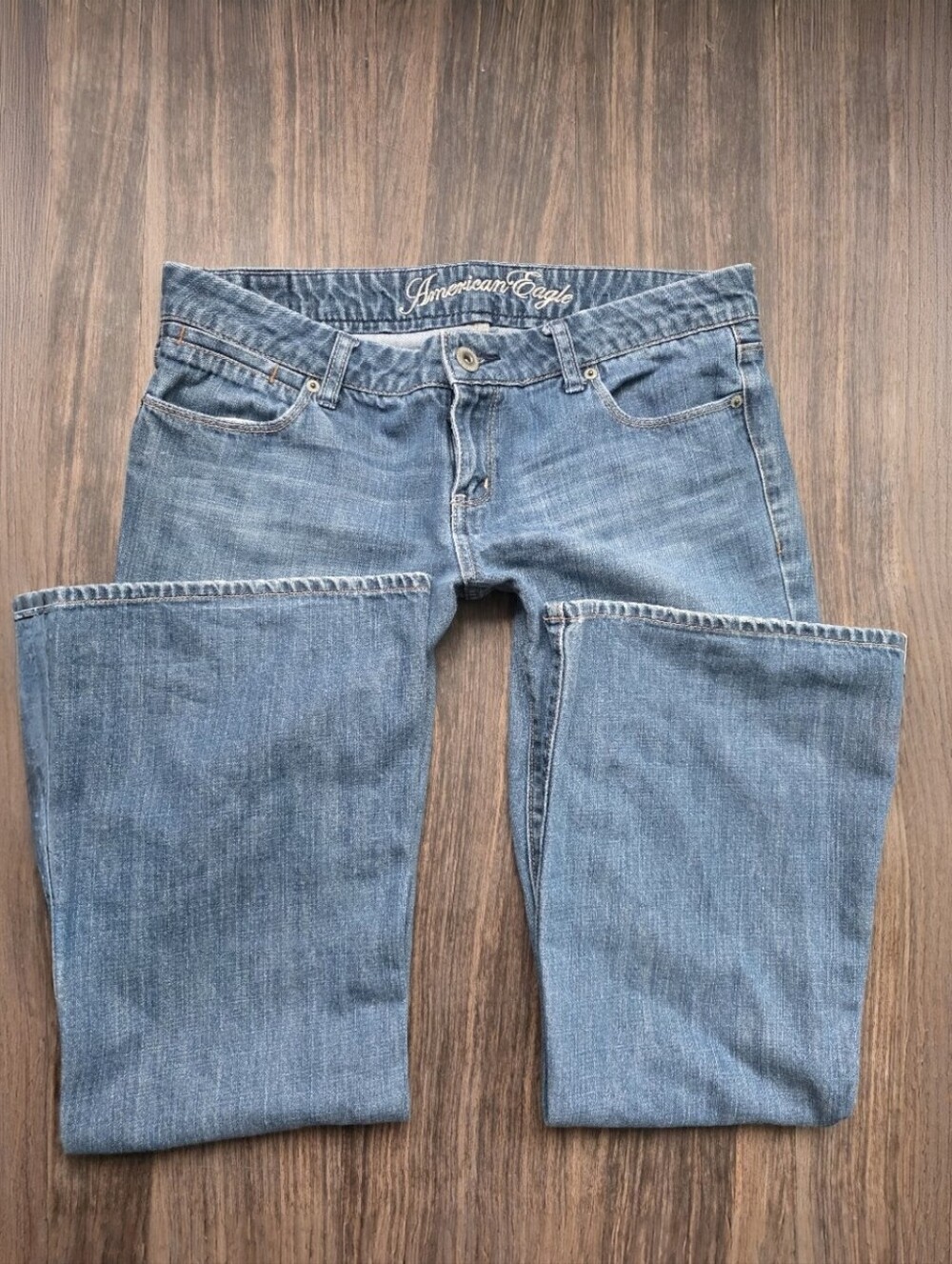 AMERICAN EAGLE Vintage Y2K Low Rise Flare Denim Jeans Size 8